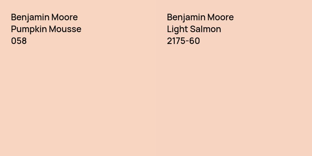 Benjamin Moore Pumpkin Mousse vs. Benjamin Moore Light Salmon