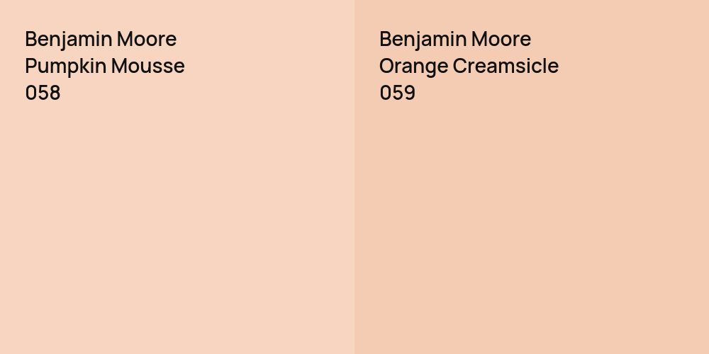 Benjamin Moore Pumpkin Mousse vs. Benjamin Moore Orange Creamsicle