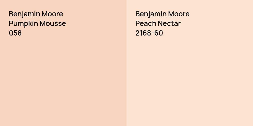 Benjamin Moore Pumpkin Mousse vs. Benjamin Moore Peach Nectar