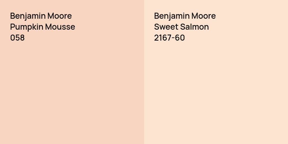 Benjamin Moore Pumpkin Mousse vs. Benjamin Moore Sweet Salmon