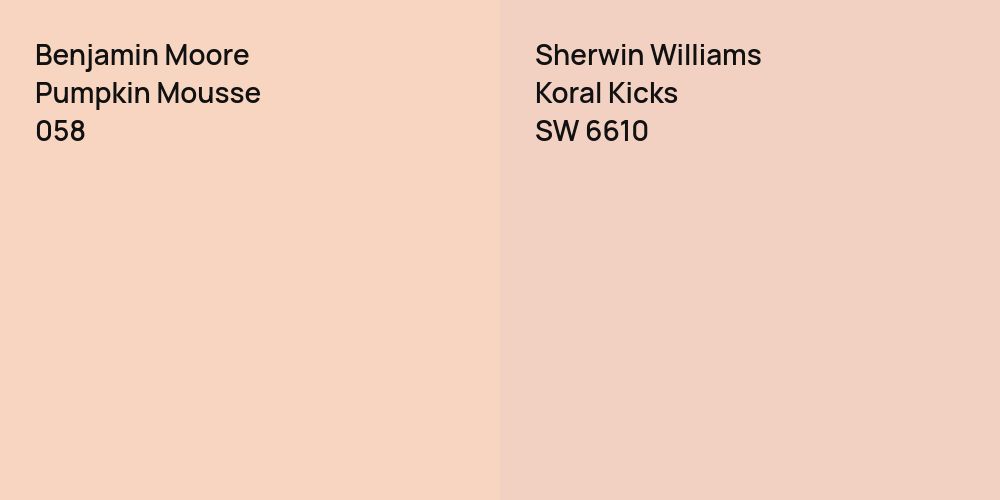 Benjamin Moore Pumpkin Mousse vs. Sherwin Williams Koral Kicks