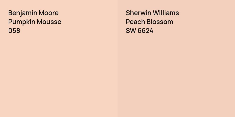 Benjamin Moore Pumpkin Mousse vs. Sherwin Williams Peach Blossom