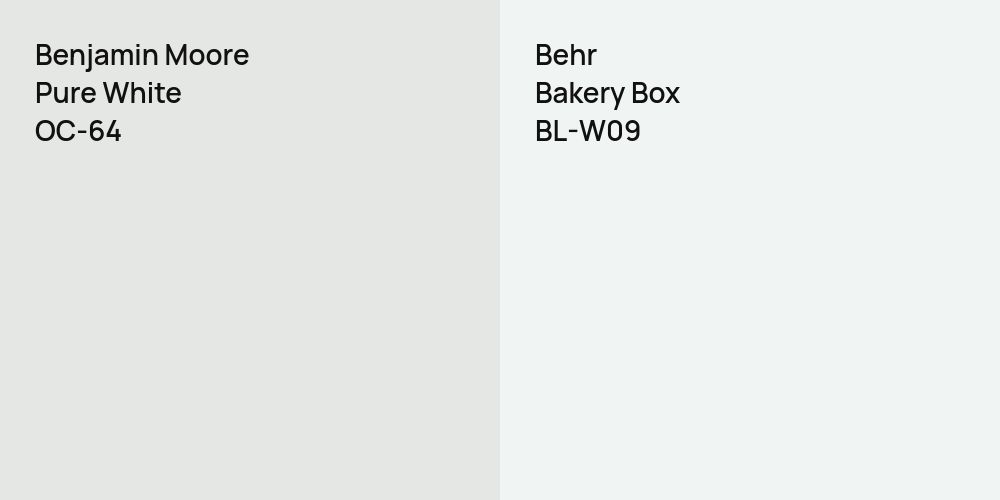 Benjamin Moore Pure White vs. Behr Bakery Box