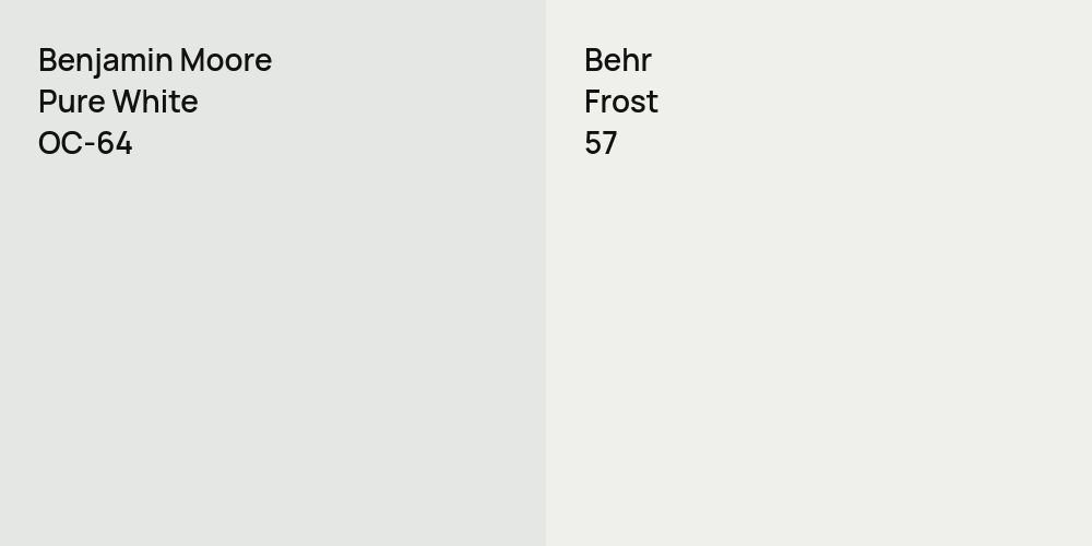 Benjamin Moore Pure White vs. Behr Frost