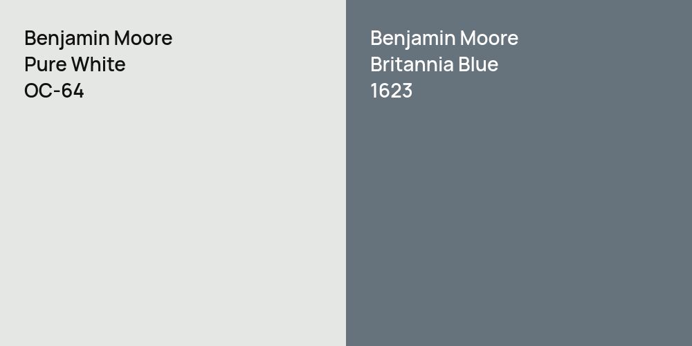 Benjamin Moore Pure White vs. Benjamin Moore Britannia Blue