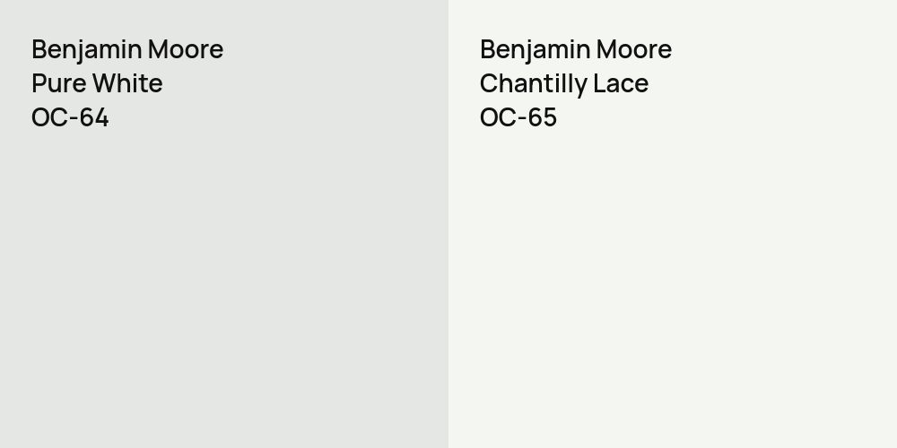 Benjamin Moore Pure White vs. Benjamin Moore Chantilly Lace