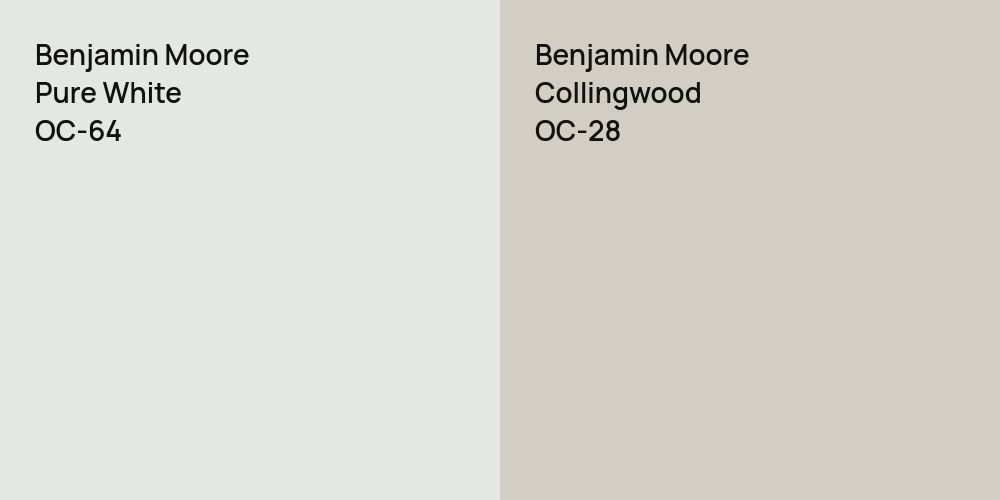 Benjamin Moore Pure White vs. Benjamin Moore Collingwood