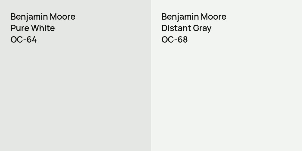 Benjamin Moore Pure White vs. Benjamin Moore Distant Gray