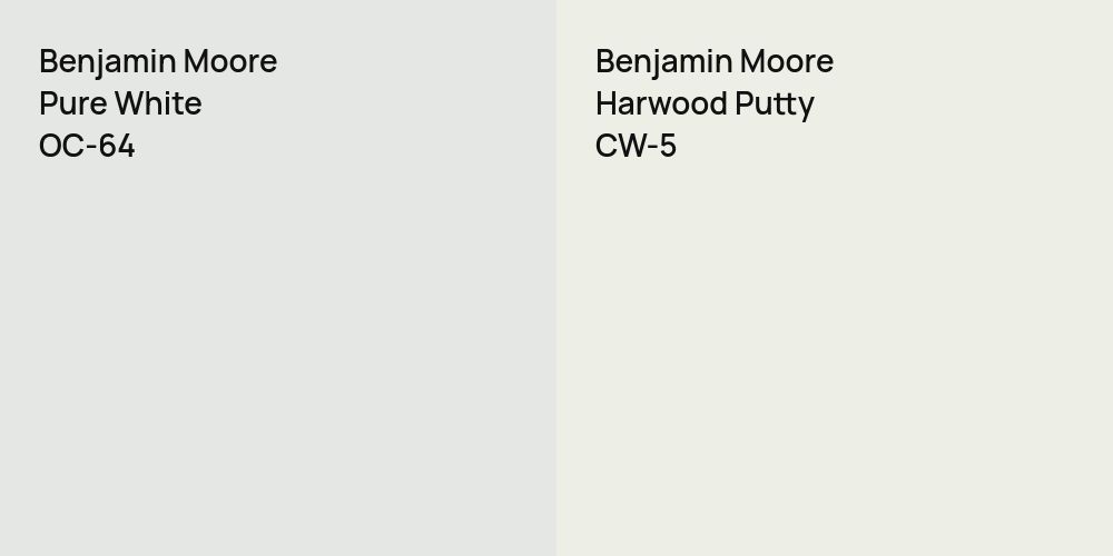 Benjamin Moore Pure White vs. Benjamin Moore Harwood Putty