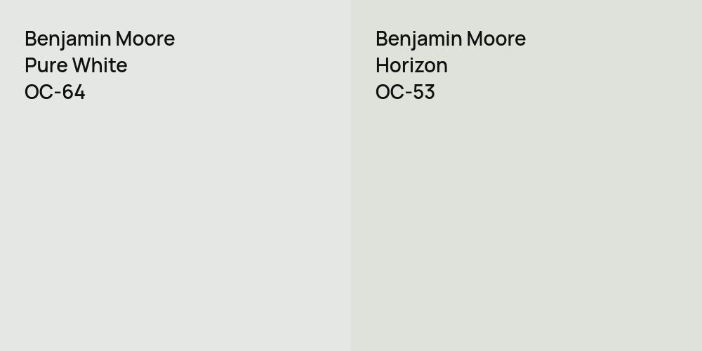 Benjamin Moore Pure White vs. Benjamin Moore Horizon