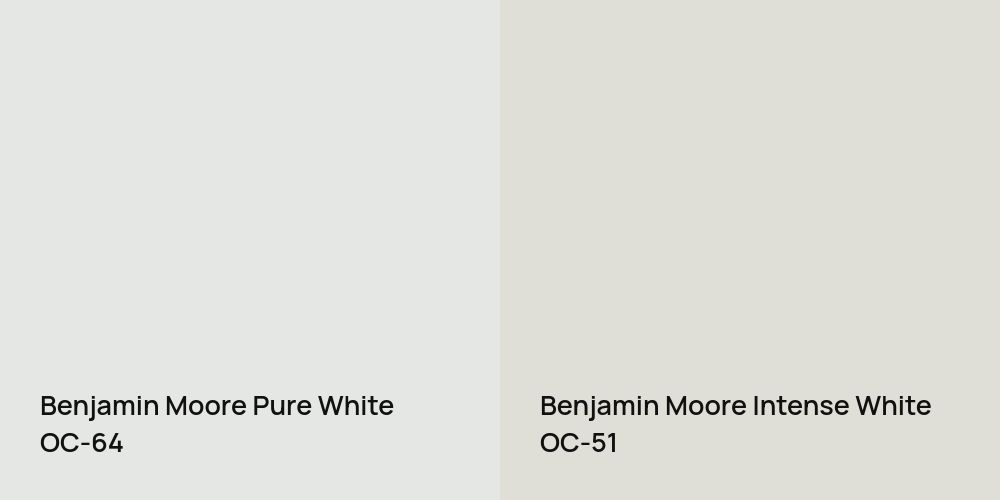 Benjamin Moore Pure White vs. Benjamin Moore Intense White