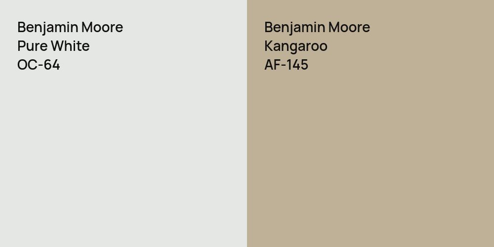 Benjamin Moore Pure White vs. Benjamin Moore Kangaroo