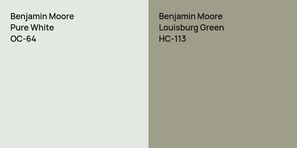 Benjamin Moore Pure White vs. Benjamin Moore Louisburg Green