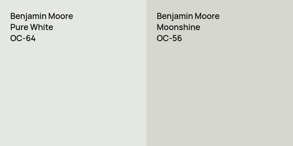 Benjamin Moore Pure White vs. Benjamin Moore Moonshine