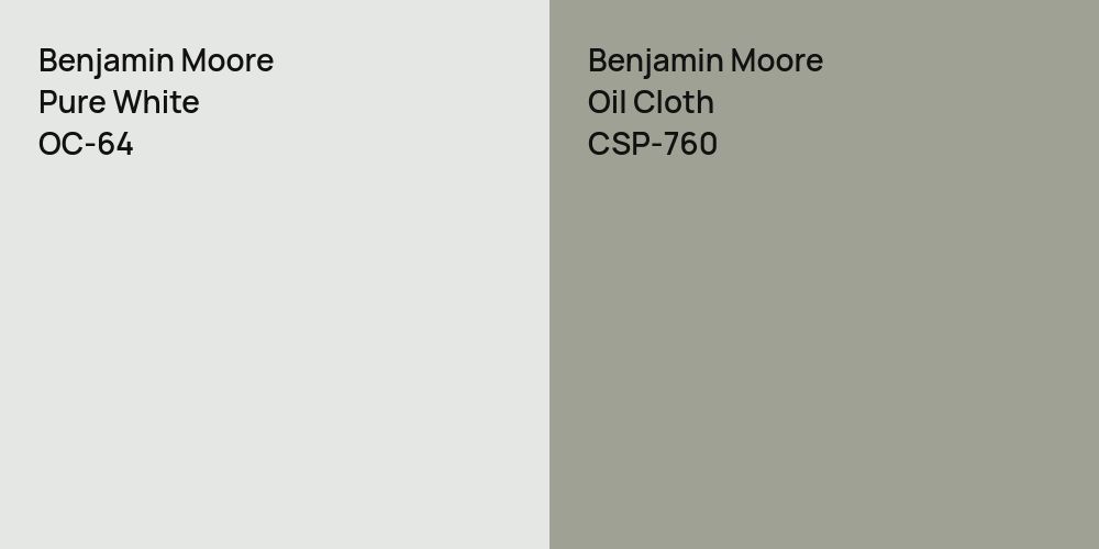 Benjamin Moore Pure White vs. Benjamin Moore Oil Cloth