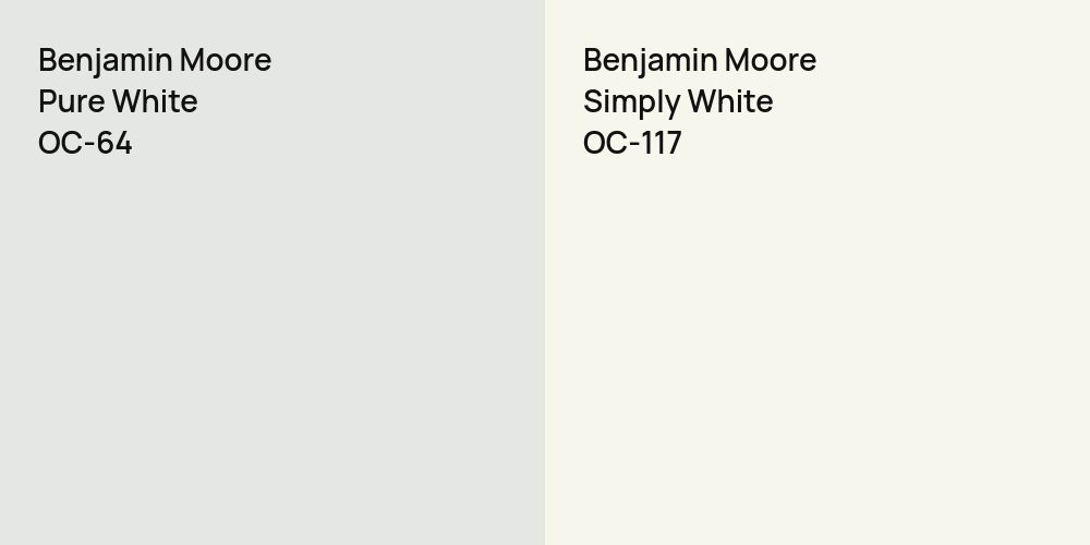 Benjamin Moore Pure White vs. Benjamin Moore Simply White