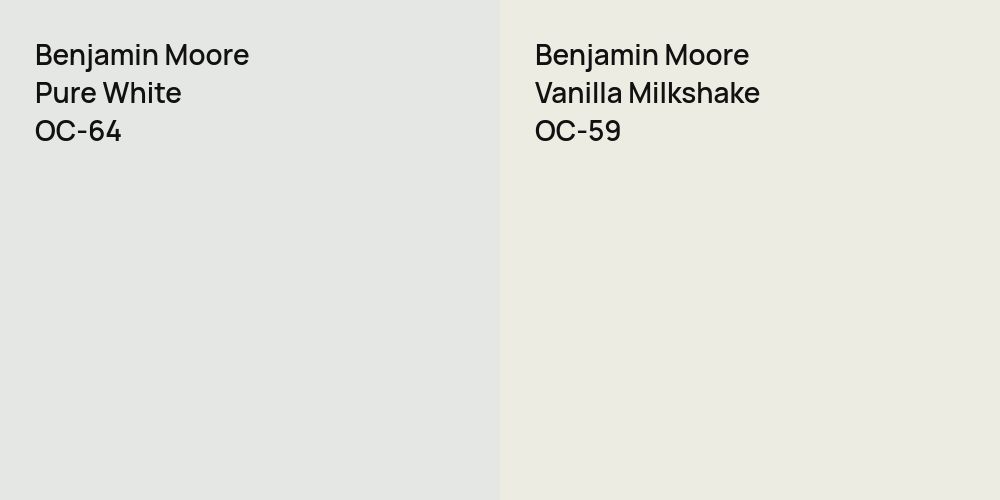 Benjamin Moore Pure White vs. Benjamin Moore Vanilla Milkshake