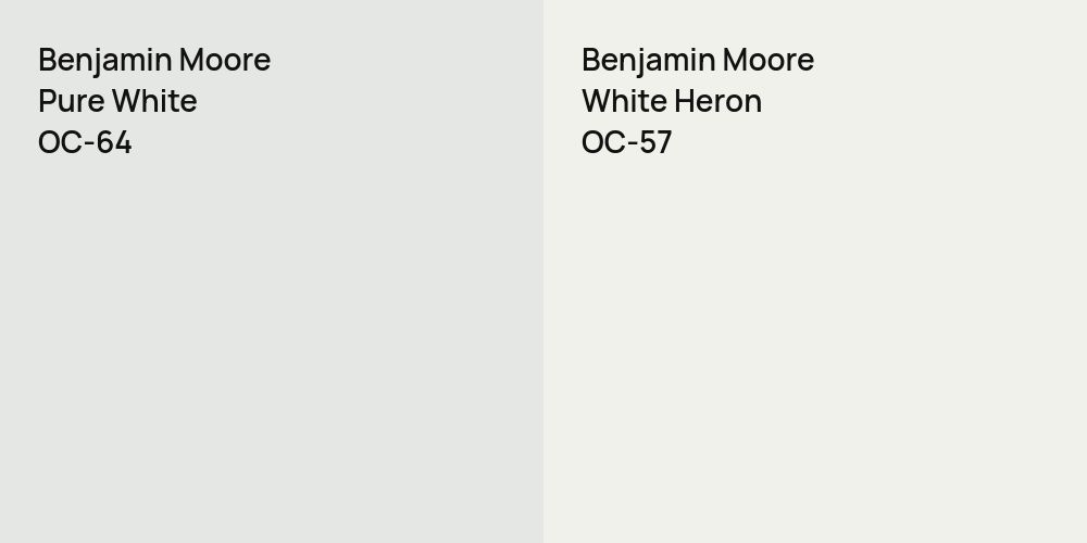 Benjamin Moore Pure White vs. Benjamin Moore White Heron