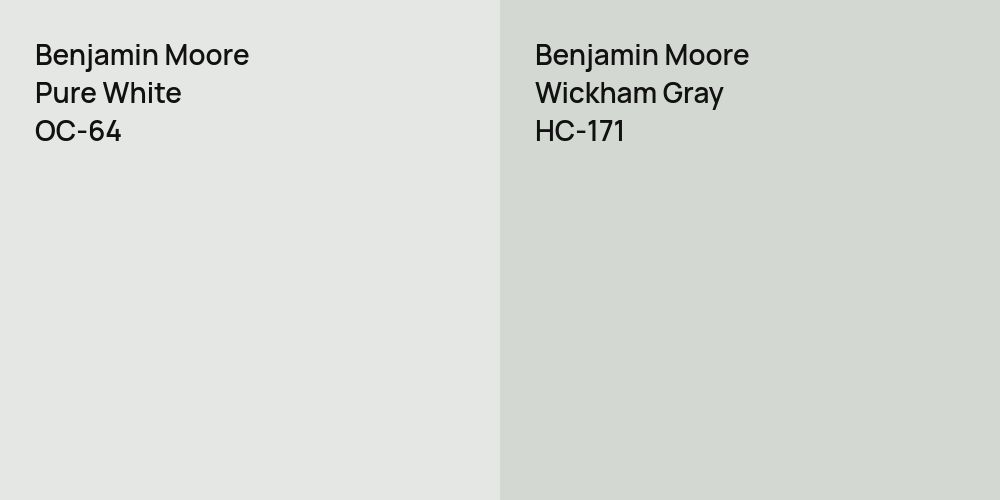 Benjamin Moore Pure White vs. Benjamin Moore Wickham Gray