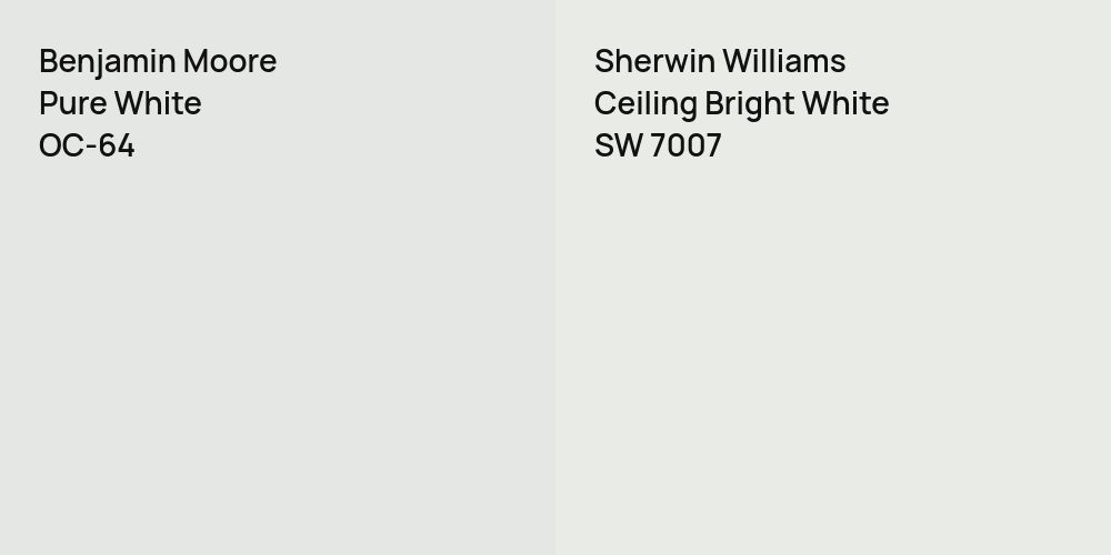 Benjamin Moore Pure White vs. Sherwin Williams Ceiling Bright White