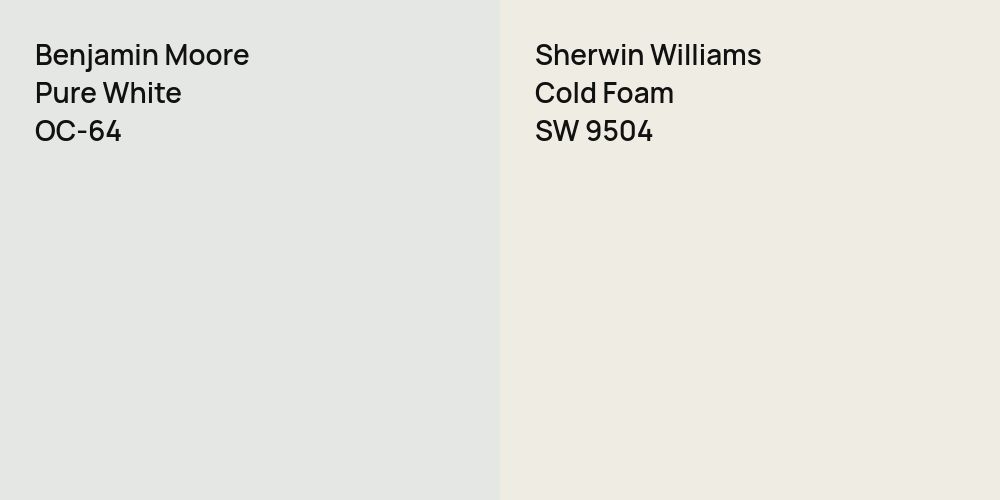 Benjamin Moore Pure White vs. Sherwin Williams Cold Foam