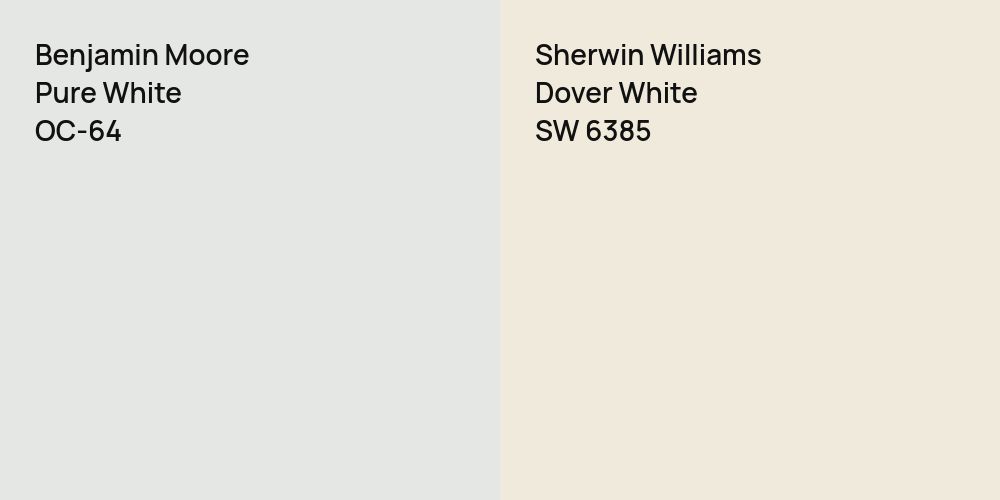 Benjamin Moore Pure White vs. Sherwin Williams Dover White