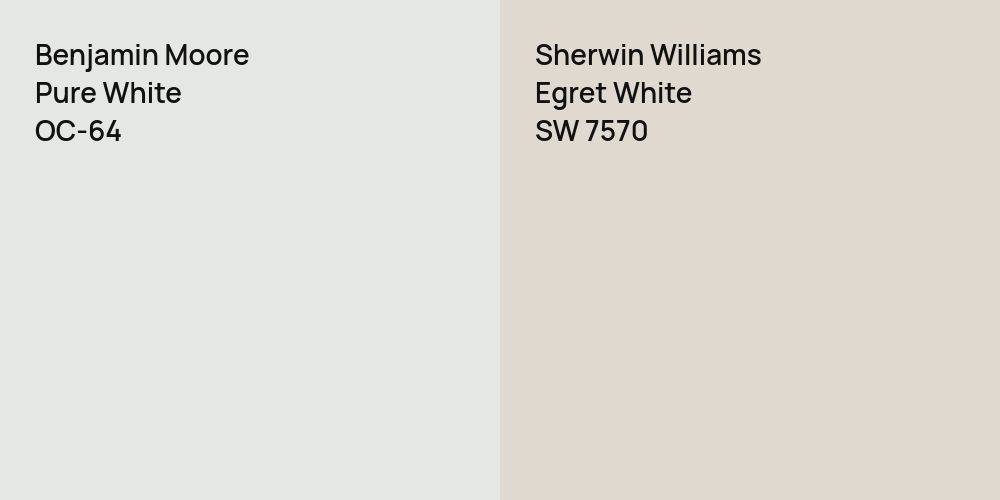 Benjamin Moore Pure White vs. Sherwin Williams Egret White