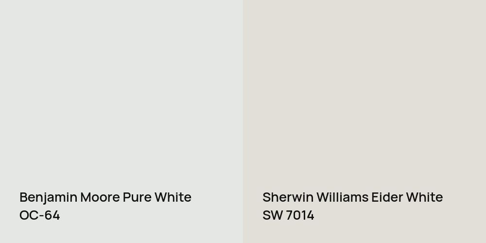 Benjamin Moore Pure White vs. Sherwin Williams Eider White