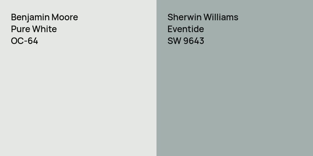 Benjamin Moore Pure White vs. Sherwin Williams Eventide