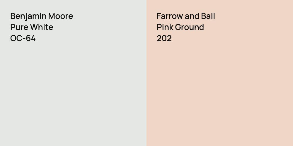 Benjamin Moore Pure White vs. Farrow and Ball Pink Ground