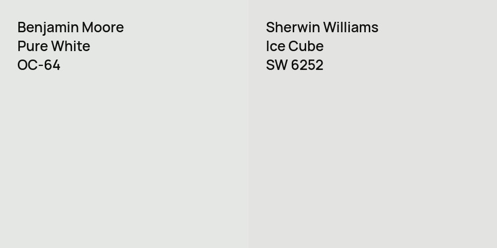 Benjamin Moore Pure White vs. Sherwin Williams Ice Cube