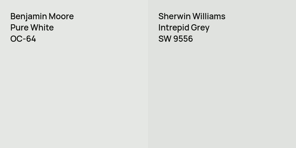 Benjamin Moore Pure White vs. Sherwin Williams Intrepid Grey