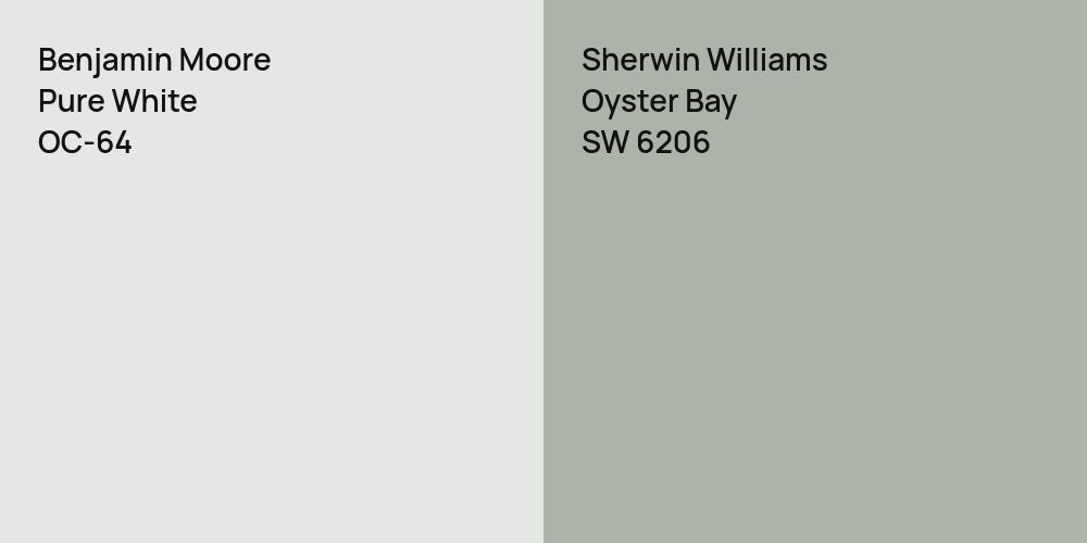 Benjamin Moore Pure White vs. Sherwin Williams Oyster Bay