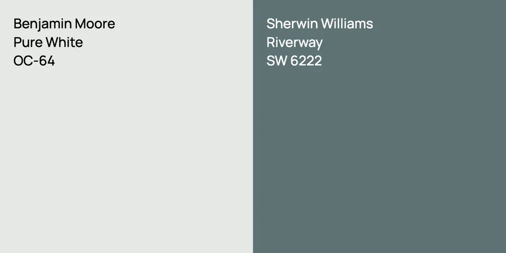 Benjamin Moore Pure White vs. Sherwin Williams Riverway