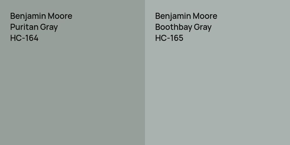 Benjamin Moore Puritan Gray vs. Benjamin Moore Boothbay Gray