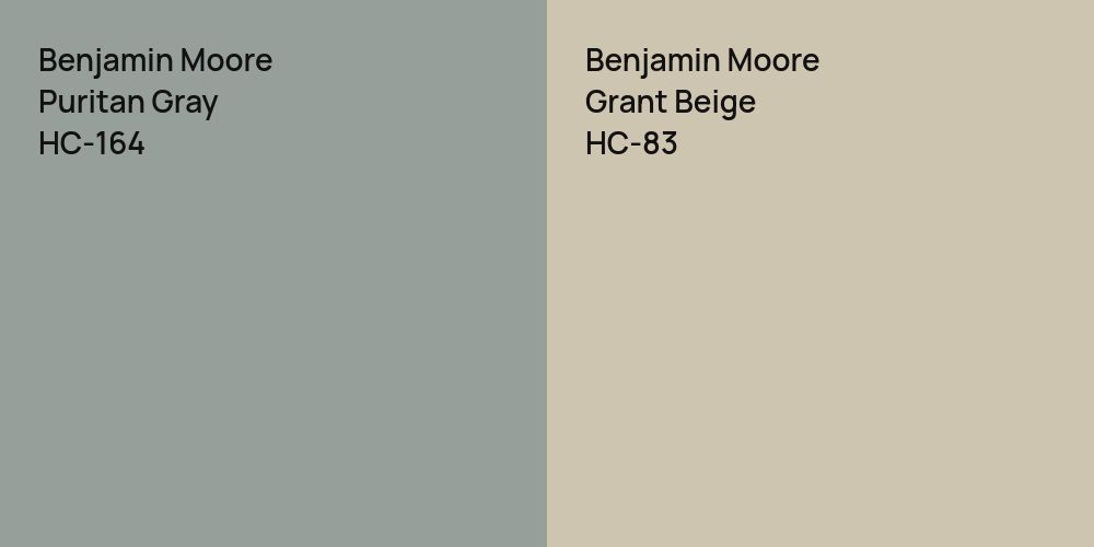 Benjamin Moore Puritan Gray vs. Benjamin Moore Grant Beige