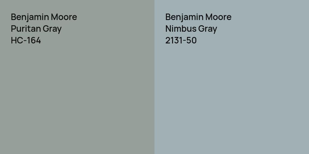 Benjamin Moore Puritan Gray vs. Benjamin Moore Nimbus Gray