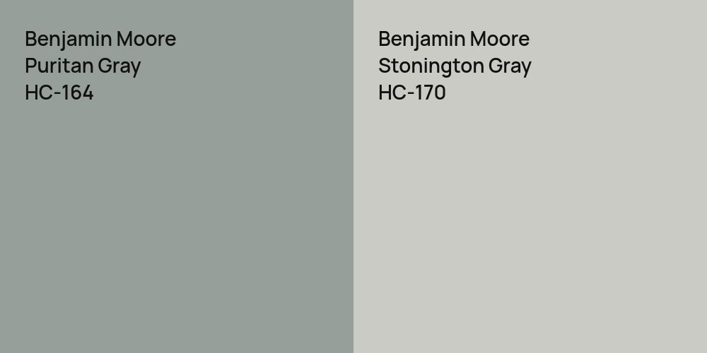 Benjamin Moore Puritan Gray vs. Benjamin Moore Stonington Gray