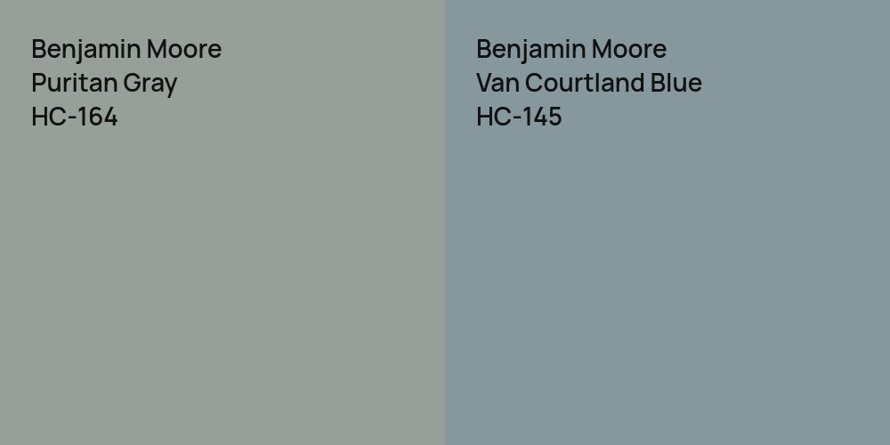 Benjamin Moore Puritan Gray vs. Benjamin Moore Van Courtland Blue