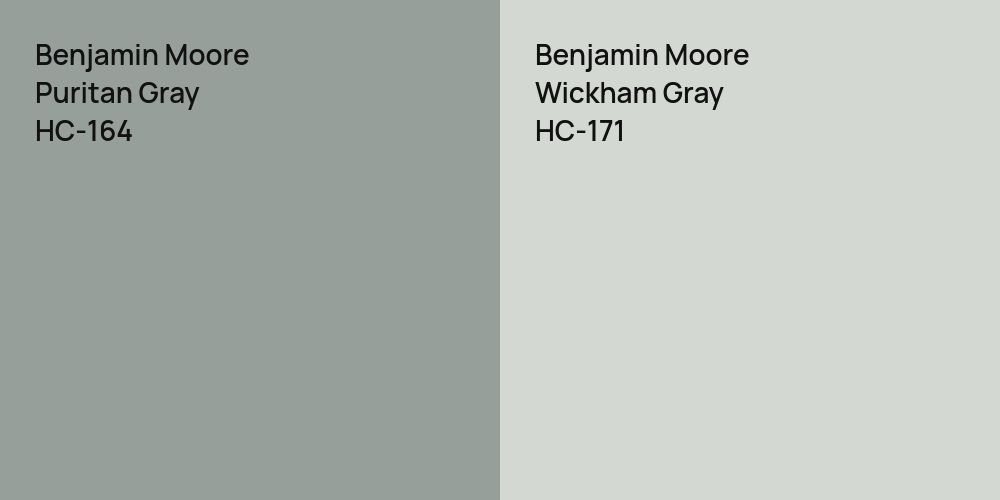 Benjamin Moore Puritan Gray vs. Benjamin Moore Wickham Gray