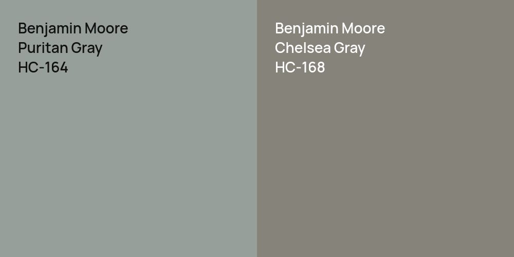 Benjamin Moore Puritan Gray vs. Benjamin Moore Chelsea Gray