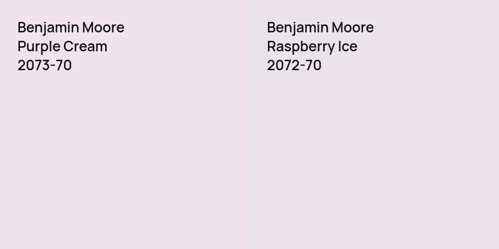 Benjamin Moore Purple Cream vs. Benjamin Moore Raspberry Ice