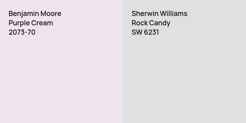 Benjamin Moore Purple Cream vs. Sherwin Williams Rock Candy