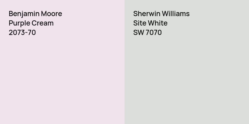 Benjamin Moore Purple Cream vs. Sherwin Williams Site White