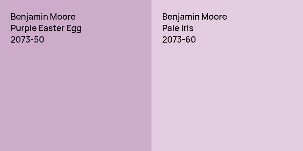 Benjamin Moore Purple Easter Egg vs. Benjamin Moore Pale Iris