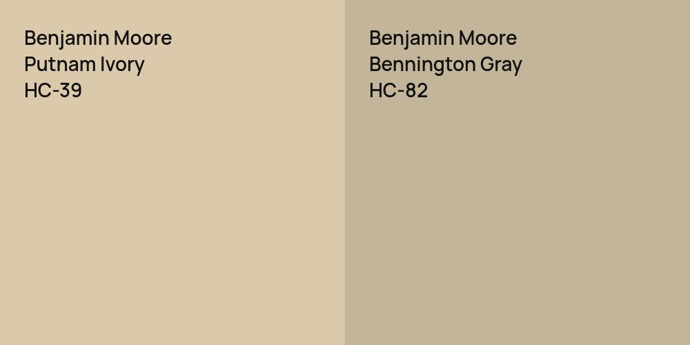 Benjamin Moore Putnam Ivory vs. Benjamin Moore Bennington Gray