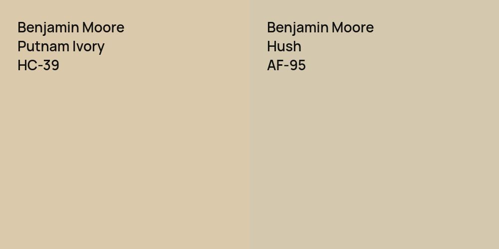 Benjamin Moore Putnam Ivory vs. Benjamin Moore Hush