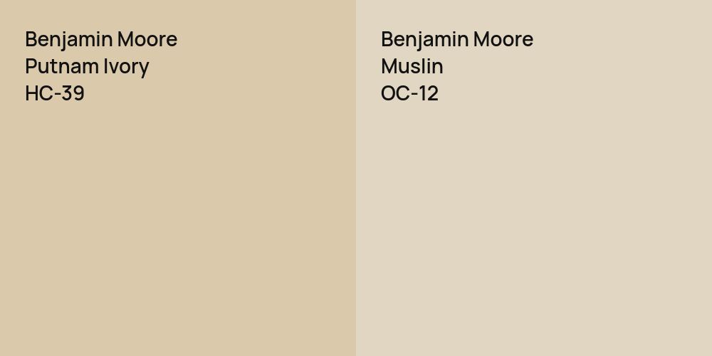 Benjamin Moore Putnam Ivory vs. Benjamin Moore Muslin