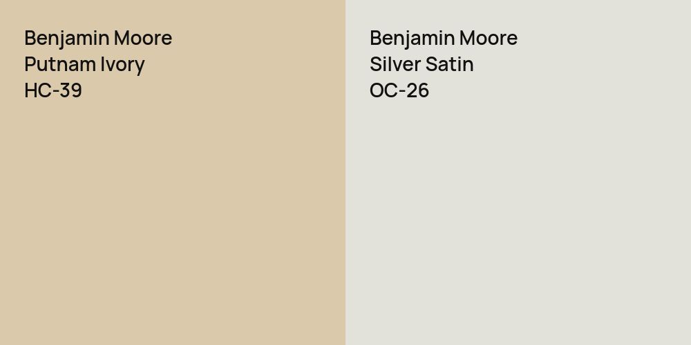 Benjamin Moore Putnam Ivory vs. Benjamin Moore Silver Satin