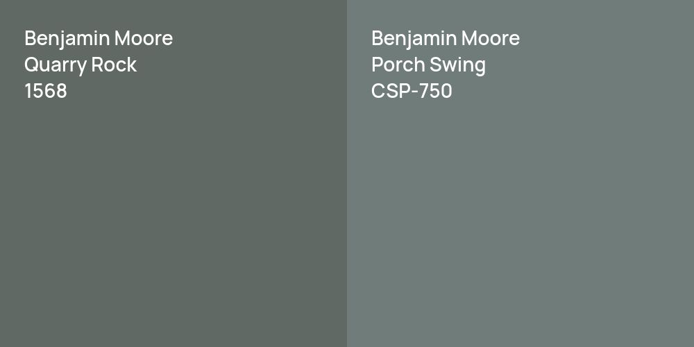 Benjamin Moore Quarry Rock vs. Benjamin Moore Porch Swing